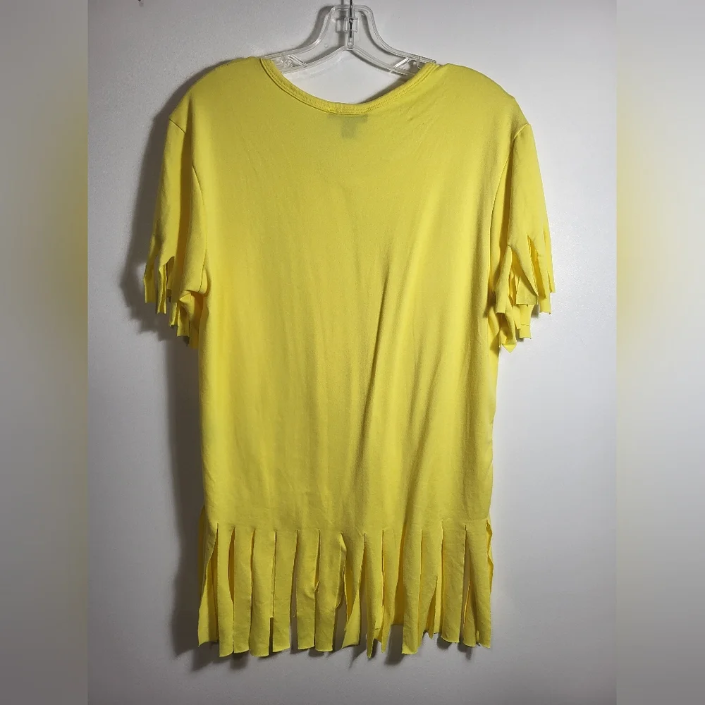 LOVE bright yellow slashed hem tunic women's 1X  #2126